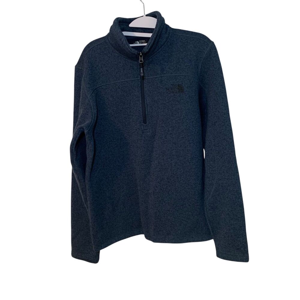 North Face Mens Blue 1/4 Zip Pullover Sweater S Outdoors Hiking Gorpcore Camping